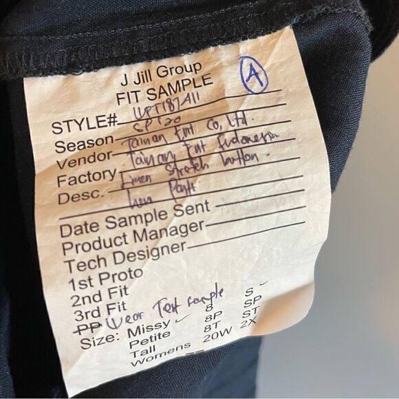 J.Jill Navy Linen Stretch Pant with Buttons | SZ S - Picture 4 of 12